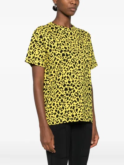 Coperni Leopard-print Boxy T-shirt In Yellow