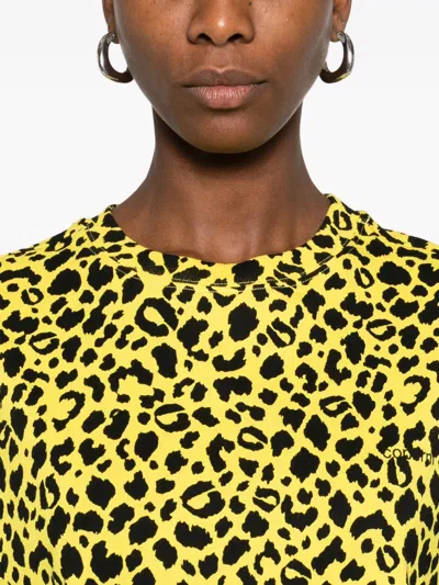 Coperni Leopard-print Boxy T-shirt In Yellow