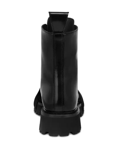 Moschino Combat Boot In Calfskin In Black
