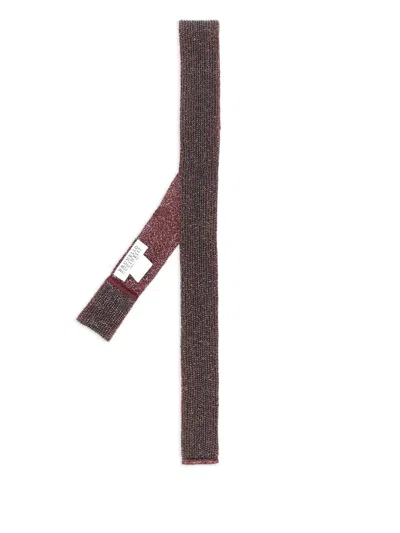 Brunello Cucinelli Beaded Tie In Brown