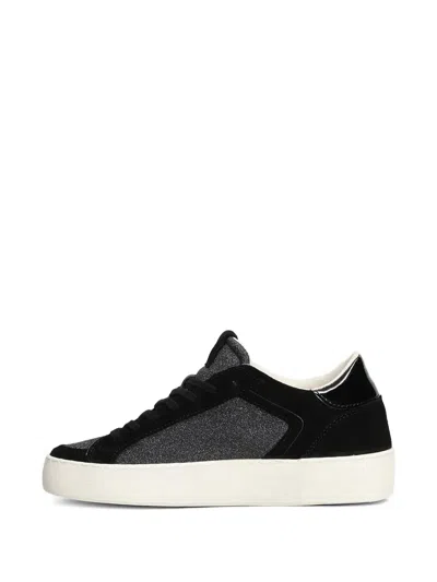 Date Hill Low Pop Sneakers In Black Suede And Fabric In Black