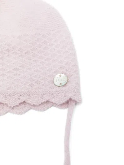 Paz Rodriguez Pom-pom Scalloped Beanie In Pink