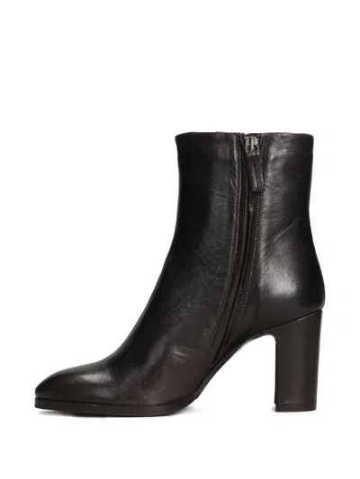 Julie Dee 75mm Leather Zip-fastening Block-heel Ankle Boots In Brown