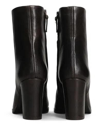 Julie Dee 75mm Leather Zip-fastening Block-heel Ankle Boots In Brown