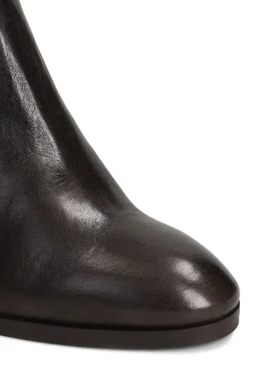 Julie Dee 75mm Leather Zip-fastening Block-heel Ankle Boots In Brown