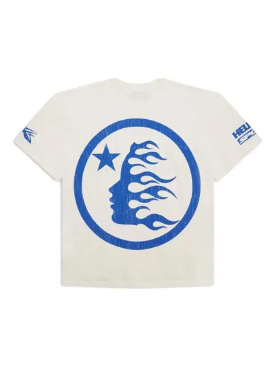 Hellstar Flame-print Graphic Tee In White