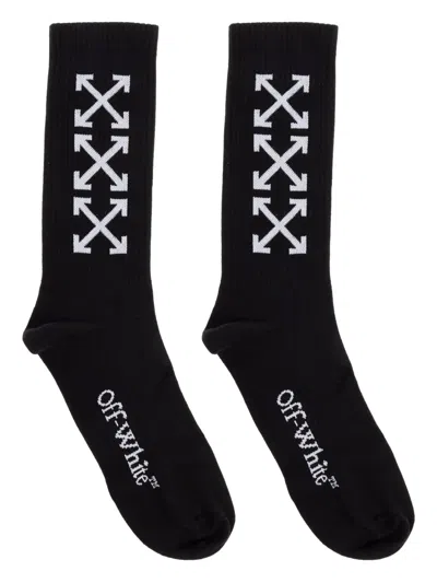 Off-white Arrow-print Socks In Black