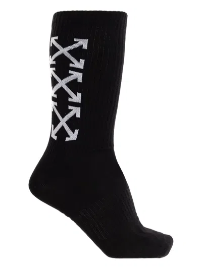 Off-white Arrow-print Socks In Black