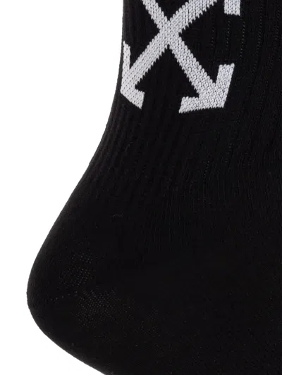 Off-white Arrow-print Socks In Black