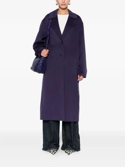 Iris Von Arnim Notched-lapel Buttoned Coat In Blue