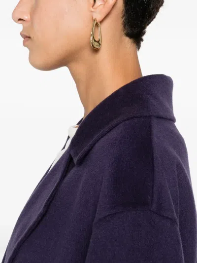Iris Von Arnim Notched-lapel Buttoned Coat In Blue