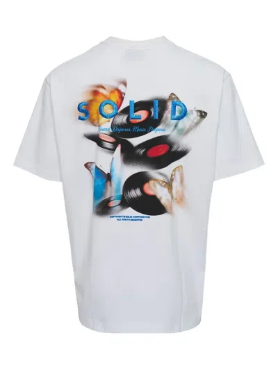 Solid Homme Graphic-print T-shirt In White