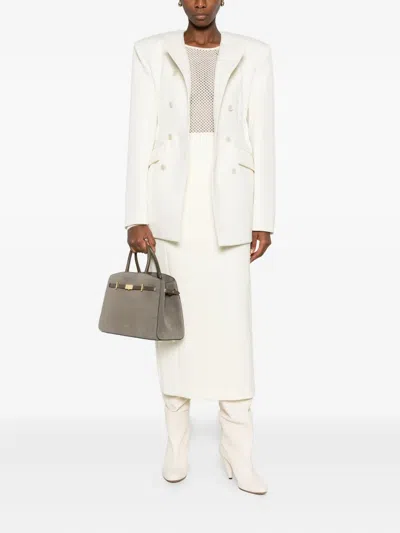 Wardrobe.nyc Mesh-knit Bodysuit In White