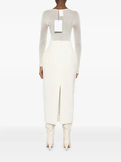 Wardrobe.nyc Mesh-knit Bodysuit In White