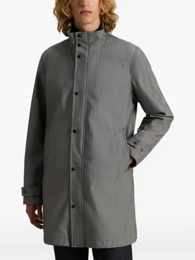 Woolrich Herringbone-pattern Coat In Gray