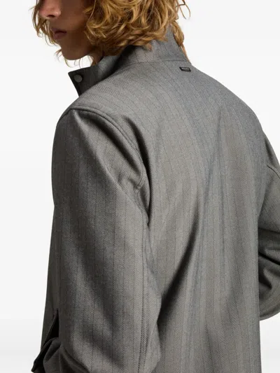Woolrich Herringbone-pattern Coat In Gray