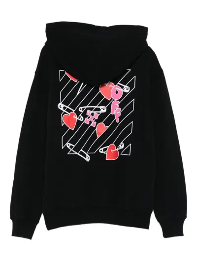 Off-white Off White Kids Long-sleeved Hoodie In Black