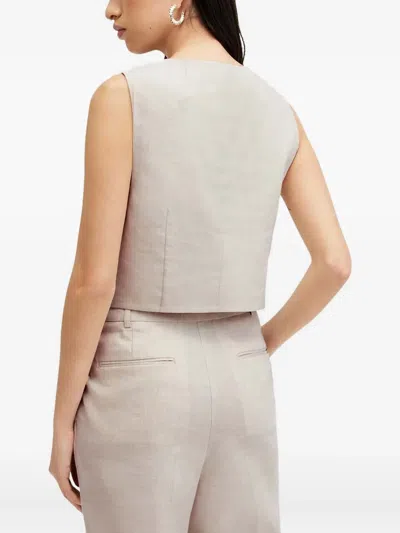 Allsaints Button-front Waistcoat In Neutral