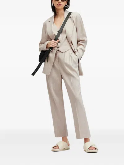 Allsaints Button-front Waistcoat In Neutral