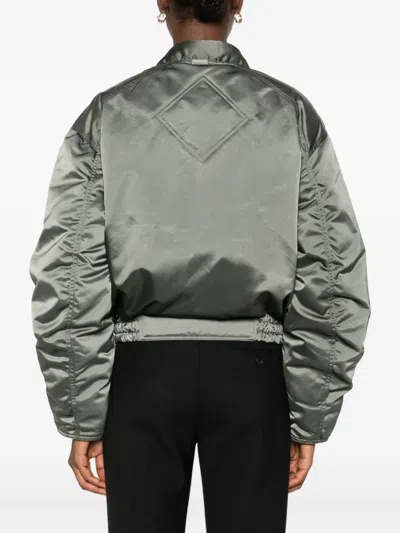 Canada Goose Womens Sagebrush Jade Nylon Bomber Jacket Xs In Gray