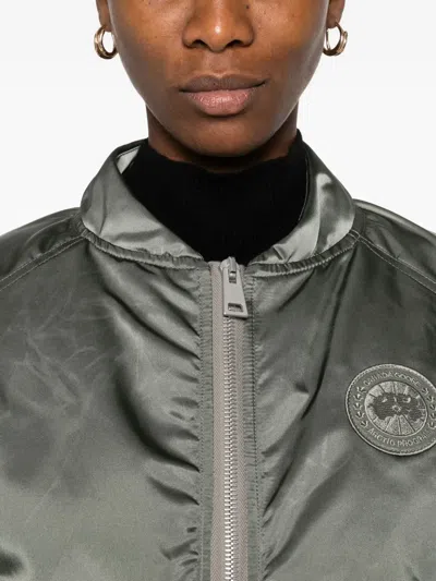 Canada Goose Womens Sagebrush Jade Nylon Bomber Jacket Xs In Gray