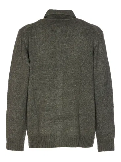 Nn07 Green Viggo Cardigan Frontal Buttons Closure In Gray