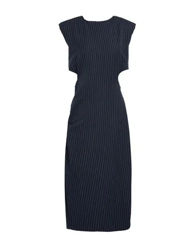 Tensione In Woman Midi Dress Midnight Blue Size M Polyester, Viscose, Elastane In Blue