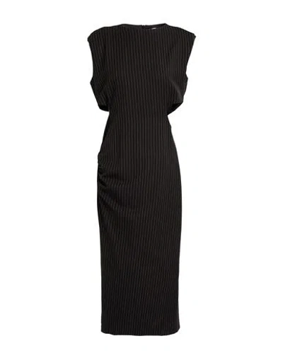 Tensione In Woman Midi Dress Black Size M Polyester, Viscose, Elastane In Black