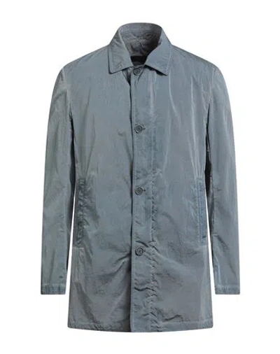 Gms-75 Man Overcoat & Trench Coat Slate Blue Size Xxl Polyamide In Blue