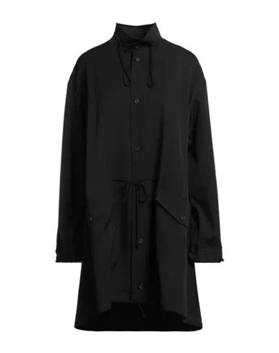 Regulation Yohji Yamamoto Woman Overcoat & Trench Coat Black Size 2 Wool In Black