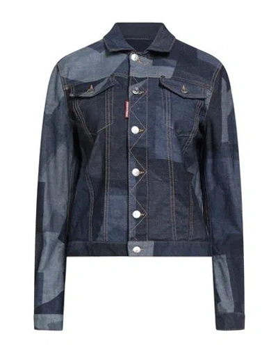 Dsquared2 Woman Denim Outerwear Blue Size 10 Cotton, Elastane In Blue