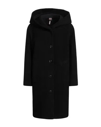 Colmar Woman Coat Black Size 10 Polyester, Acrylic, Virgin Wool, Elastane In Black