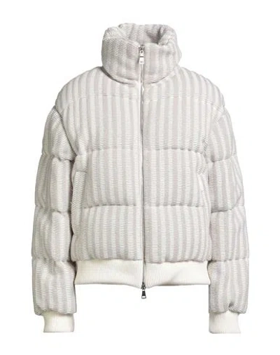 Add Woman Puffer Light Grey Size 6 Wool, Acrylic, Polyamide In White