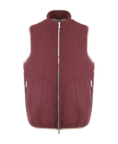 Brunello Cucinelli Padded Zip-up Gilet In Brown