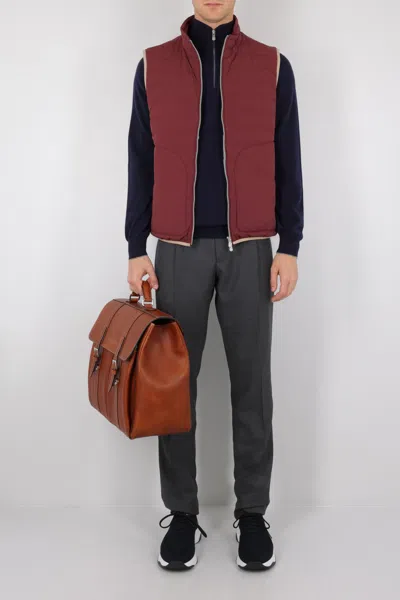Brunello Cucinelli Padded Zip-up Gilet In Brown