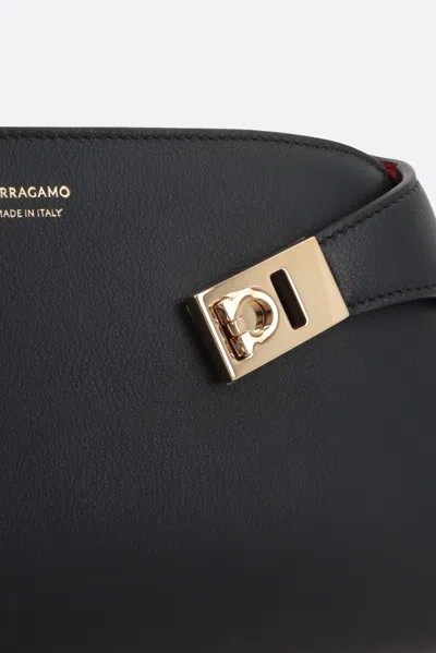 Ferragamo Small Structured Shoulder Bag With Adjustable Strap In Orange