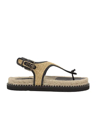 Castaã±er Open Toe Flat Sandals In Black