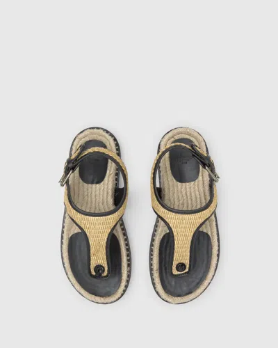 Castaã±er Open Toe Flat Sandals In Black