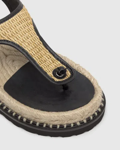 Castaã±er Open Toe Flat Sandals In Black