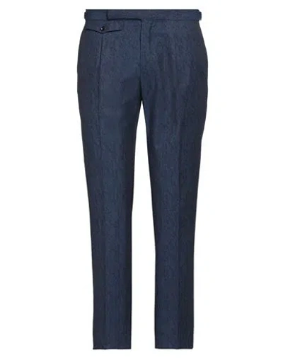 Incotex Man Pants Midnight Blue Size 30 Cotton, Linen In Blue