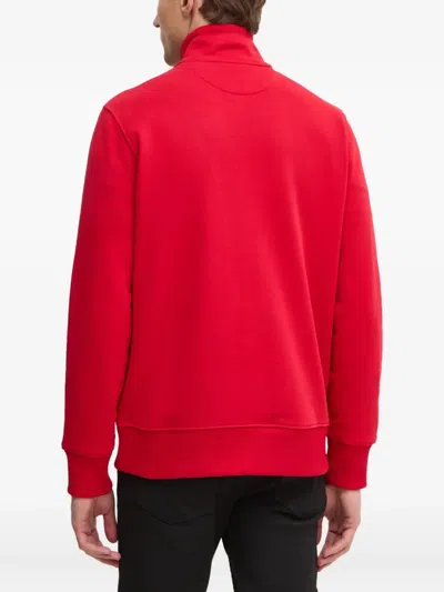 Gant Embroidered-logo Sweatshirt In Red