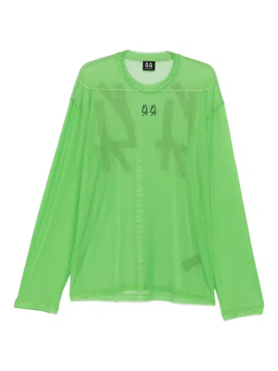 44 Label Group Logo-print Mesh Sweatshirt In Green