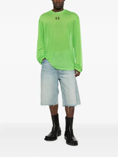 44 Label Group Logo-print Mesh Sweatshirt In Green