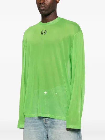 44 Label Group Logo-print Mesh Sweatshirt In Green