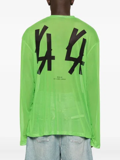 44 Label Group Logo-print Mesh Sweatshirt In Green