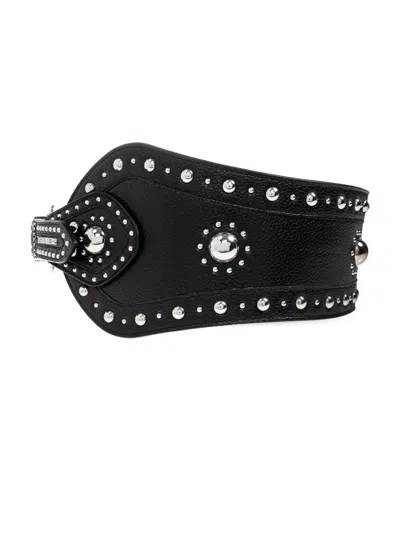 Dsquared2 Studded Leather Belt In Black