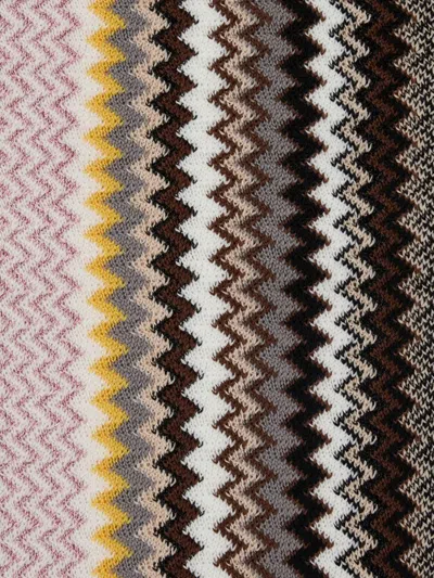 Missoni Multicolor Rectangular Scarf With Chevron Motif In Viscose Blend Woman In Gray