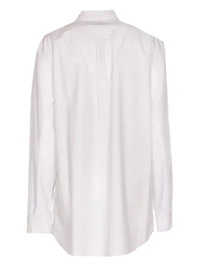 Jean Paul Gaultier Graphic Print Long Sleeve Collared Top In White