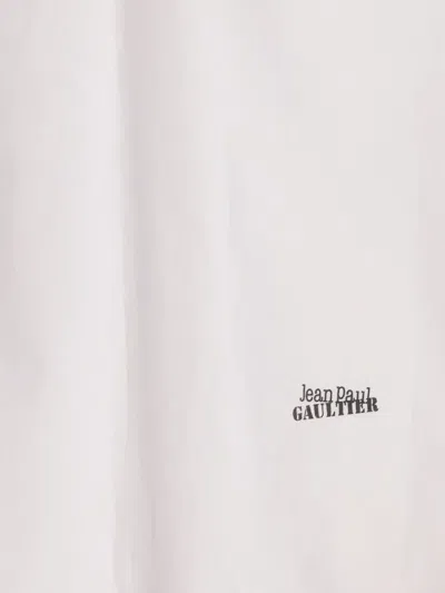 Jean Paul Gaultier Graphic Print Long Sleeve Collared Top In White