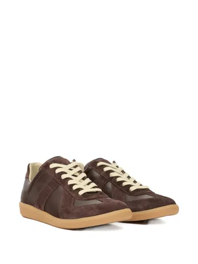 Maison Margiela Dark Brown Replica Sneakers In Black